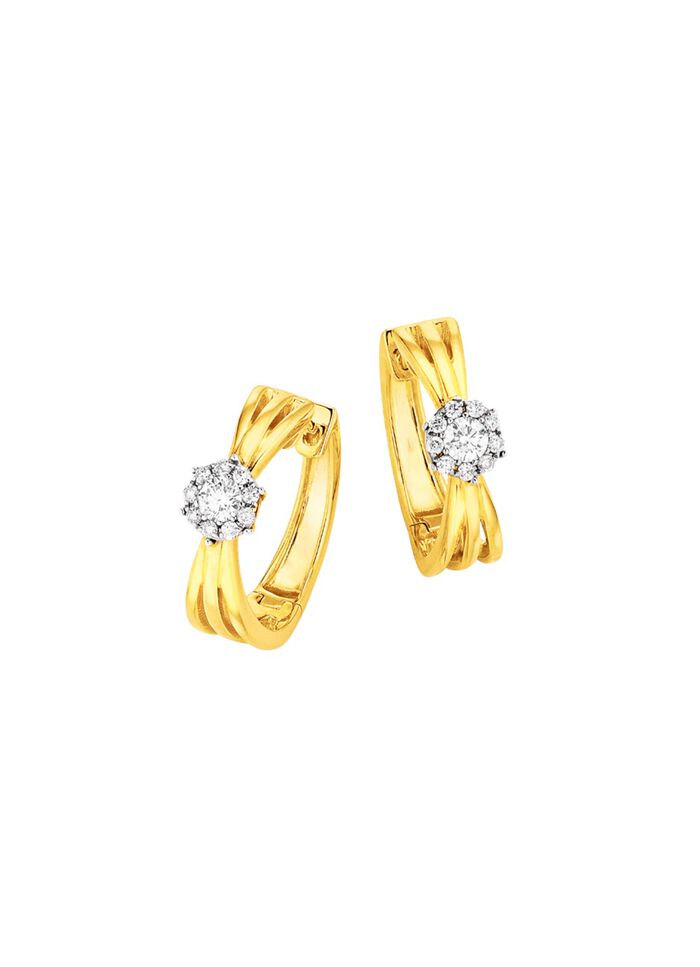 Durchbrochene Klappcreolen mit 20 Brillanten 