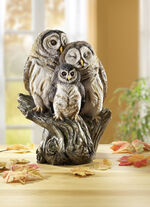 Eulenfamilie aus Polyresin 