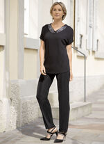 Hose mit edlem Glanz in Extra-Kurzgr&ouml;&szlig;en SCHWARZ