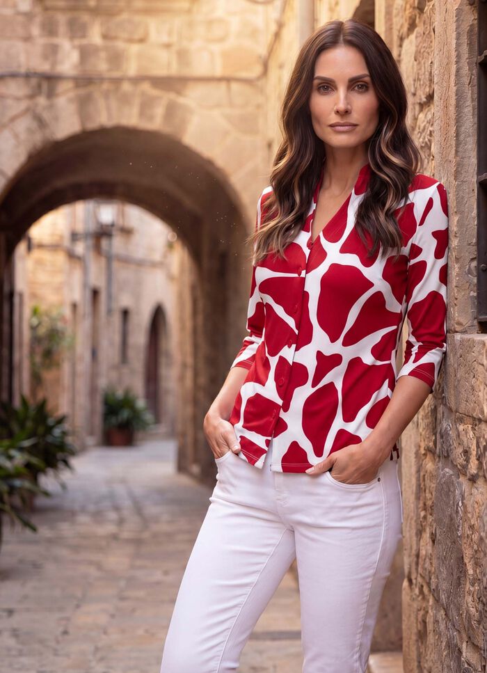 Shirtbluse mit Stehkragen 