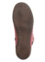 ELENA EDEN Schn&uuml;r-Bootie mit gepolstertem Textil-Schaftrand GRANATROT