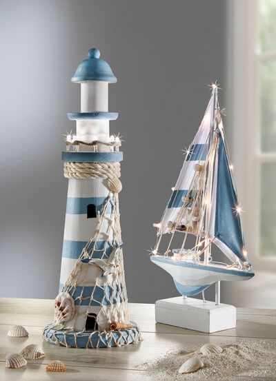 Maritime LED-Dekoration aus Holz 