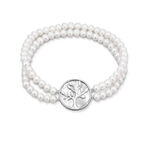 Elastisches 2-reihiges Armband mit Süßwasser-Zuchtperlen 