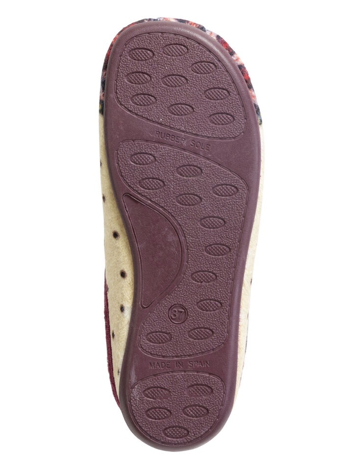 Laurina, klassische Damen-Hausschuhe, mit herausnehmbarem Fußbett ECRU-BUNT