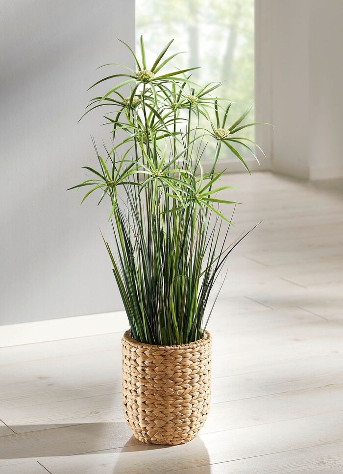 Zyperngras aus hochwertigem Kunstmaterial, im Topf 