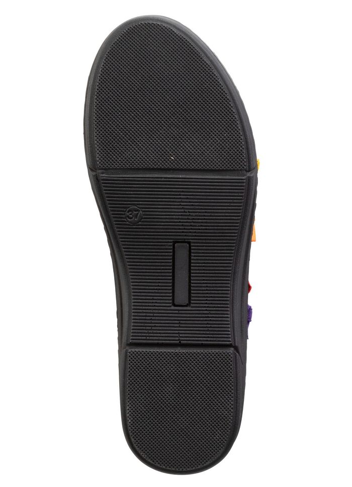 Andrea Conti Slipper mit bunten, dekorativ eingesetzten Gummiz&uuml;gen 