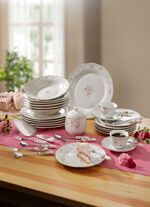 Porzellan- und Besteck-Serie Nonna Rosa 