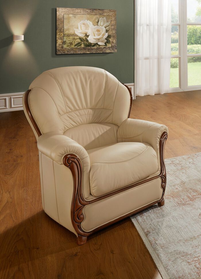 Frei im Raum aufstellbare Polsterm&ouml;bel mit Lederbezug 