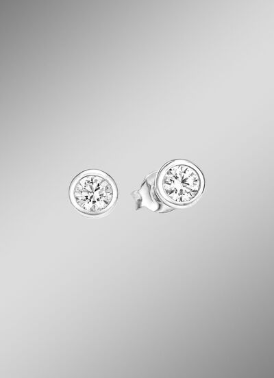 Zauberhafte Ohrstecker mit synth. Zirkonia 