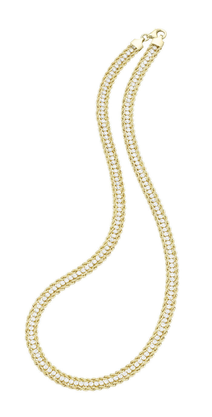 In Bicolor: Garnitur mit synth. Zirkonia 