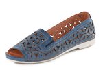 Gemini Slipper aus teilweise gepr&auml;gtem Nappaleder BLAU