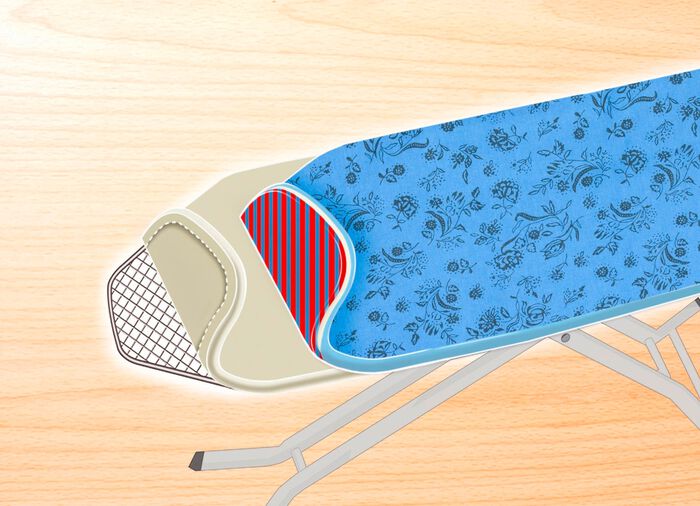 B&uuml;gelbrettbezug mit Keramikbeschichtung BLAU MIT BLUMEN