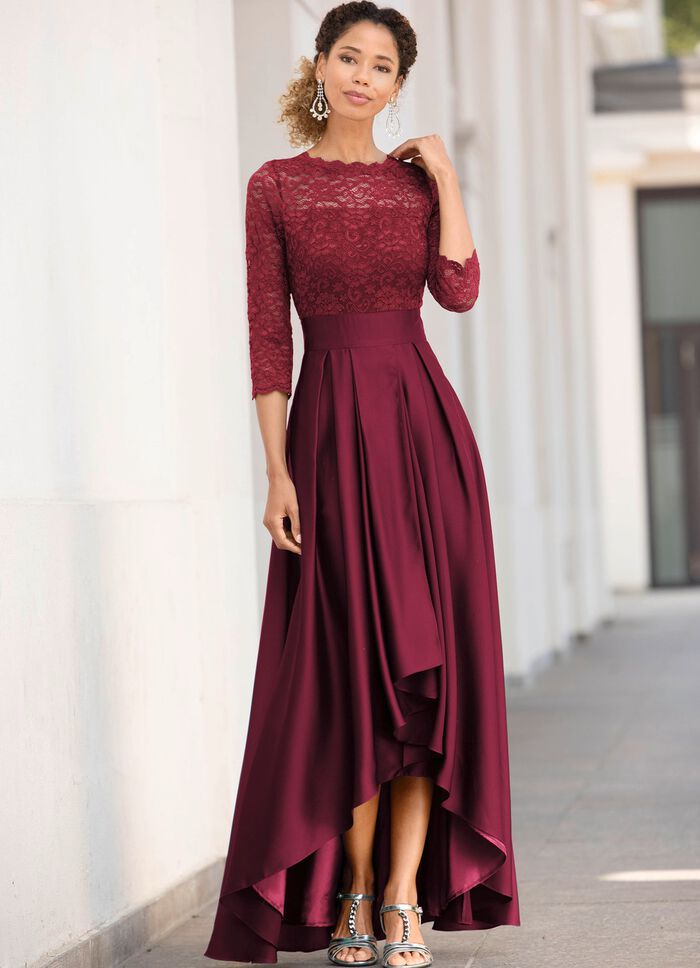 Wundersch&ouml;nes Kleid mit Spitze BORDEAUX