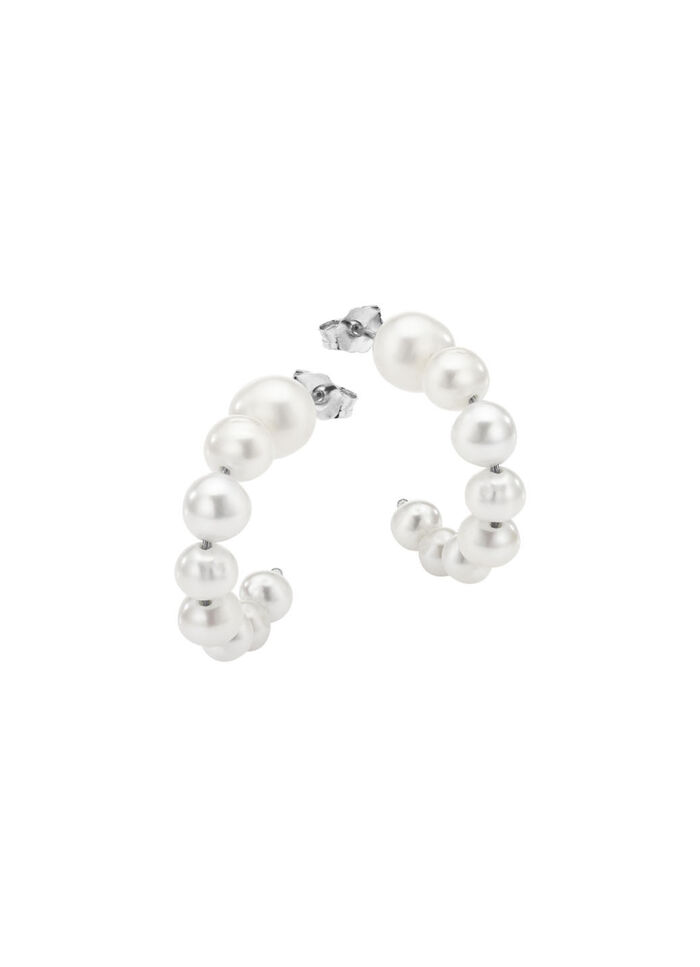 Elegante Creolen mit Süßwasser-Zuchtperlen 