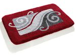 Badgarnitur mit 20 mm Florhöhe von Grund ROT-GRAU