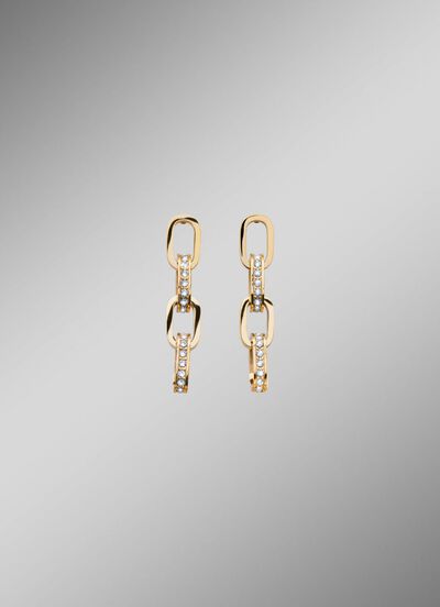 Ohrstecker aus vergoldetem Edelstahl mit Kristallen 