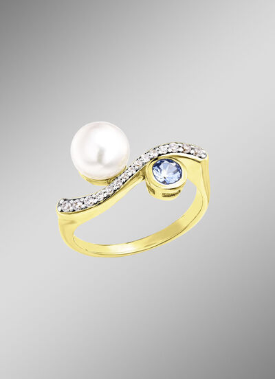 Glanzvolle Raffinesse – Vergoldeter Damenring 