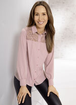 Bluse mit Hemdkragen 