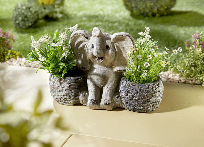 Pflanztopf Elefant aus Polyresin 