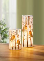 LED-Windlicht mit Rotkehlchen-Motiv, 2er-Set 