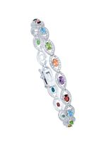Armband mit echt Granat, Blautopas, Citrin, Amethyst und Peridot 