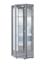 Eck-Vitrine mit LED-Beleuchtung ALU