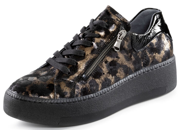 Waldl&auml;ufer Sneaker in trendiger Leo-Optik SCHWARZ-BRONZE