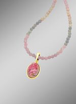 Vergoldeter Anh&auml;nger mit Rhodochrosit 