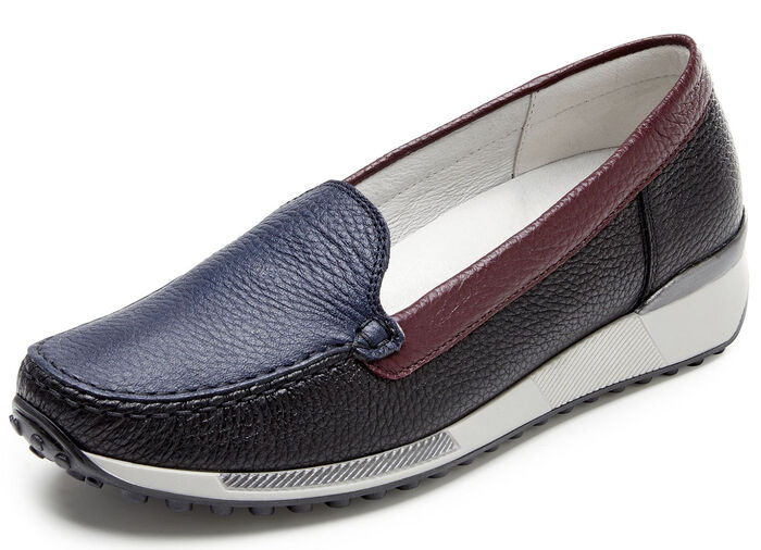 Waldläufer Mokassin-Slipper aus edlem, weichem Hirsch-Nappaleder SCHWARZ-MULTI