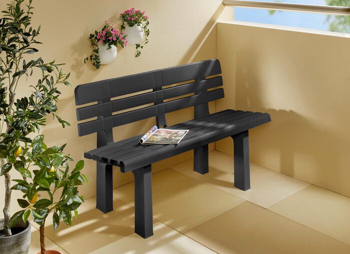 Kompaktes B&auml;nkchen Genziana f&uuml;r 2 Personen ANTHRAZIT