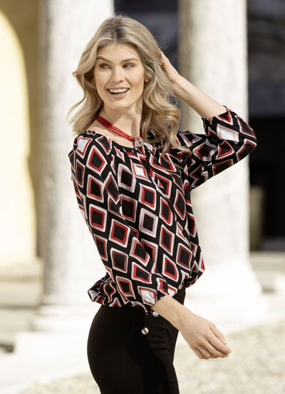 Tunika mit farbbrillantem Druck 