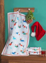 Geschirrtücher mit Weihnachtsdackel-Motiv, 3er-Set 