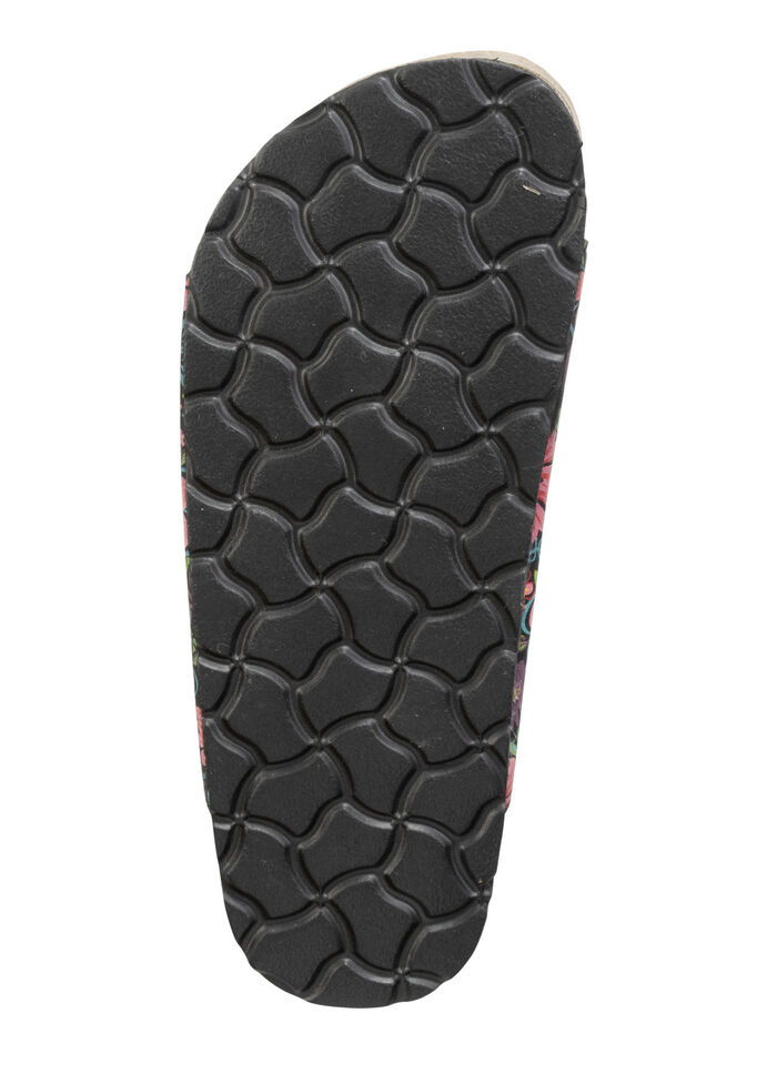 Pantolette in verspielt bedrucktem Dessin SCHWARZ-BUNT