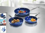 Ceraflon Pfannen-Set, 3-teilig, mit Diamant-Antihaft-Versiegelung BLAU