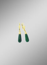 Schlichte Ohrhänger mit echt Malachit 