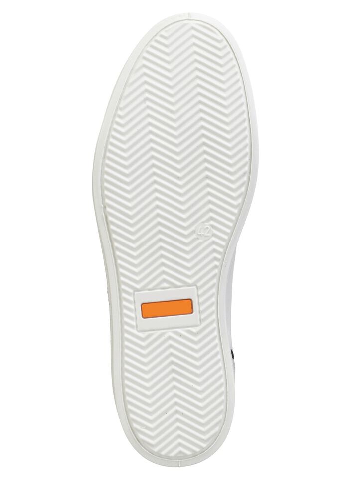 GINO Galante Sneaker mit Kontrast-Bes&auml;tzen und Zierlochung WEISS