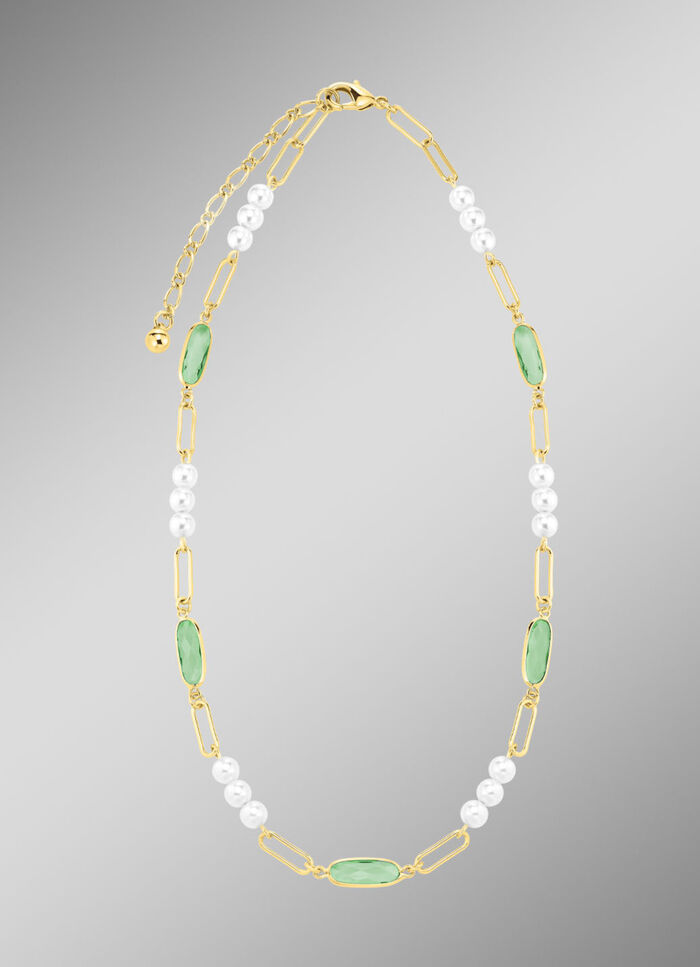 Schmuckset, 3-teilig, aus Messing mit Kristallsteinen 