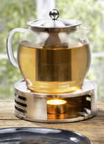 Tee-Set mit Stövchen aus Edelstahl 