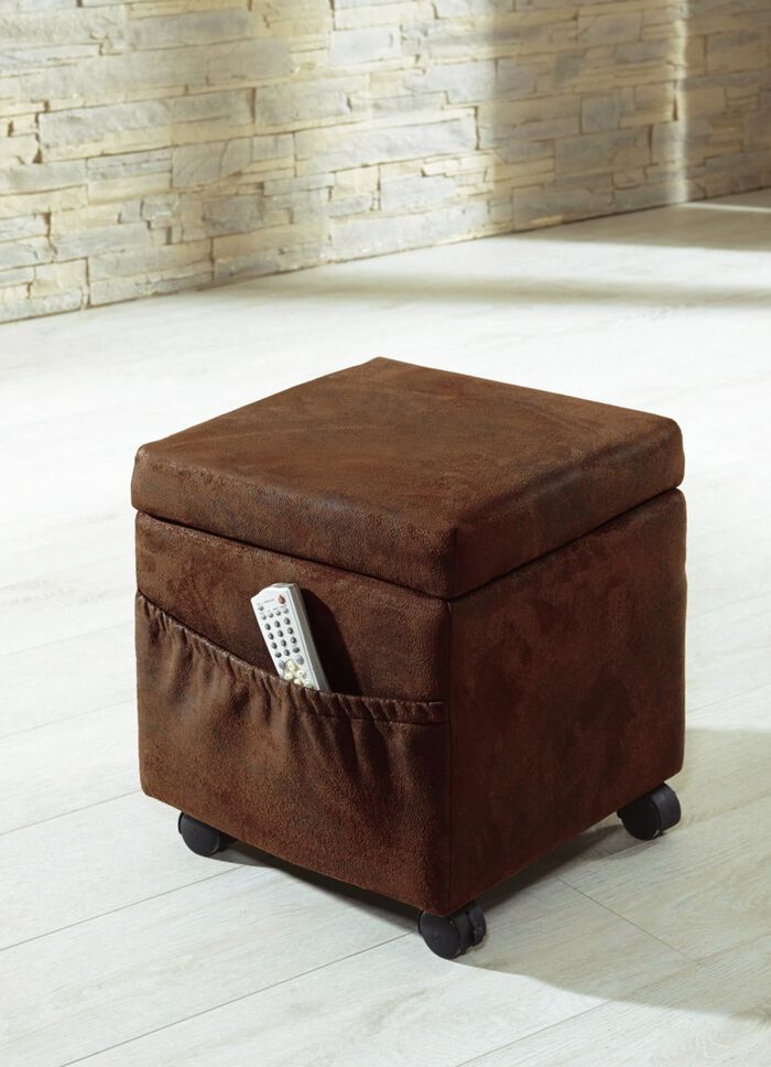 Stabiler Sitzwürfel ANTIK BRAUN