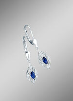 Ohrringe mit Brillanten und echten blauen Safiren 