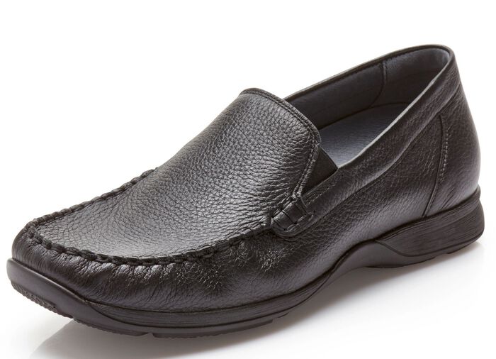 Waldl&auml;ufer Mokassin-Slipper mit seitlichen Gummiz&uuml;gen SCHWARZ