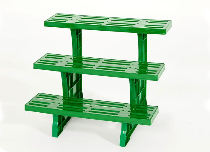 Dekorative Pflanzentreppe mit 3 Stufen GR&Uuml;N