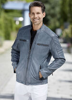 Lederkurzjacke mit Ziern&auml;hten 