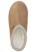 ELENA EDEN, warme Damen-Clogs, mit Lammfell CAMEL
