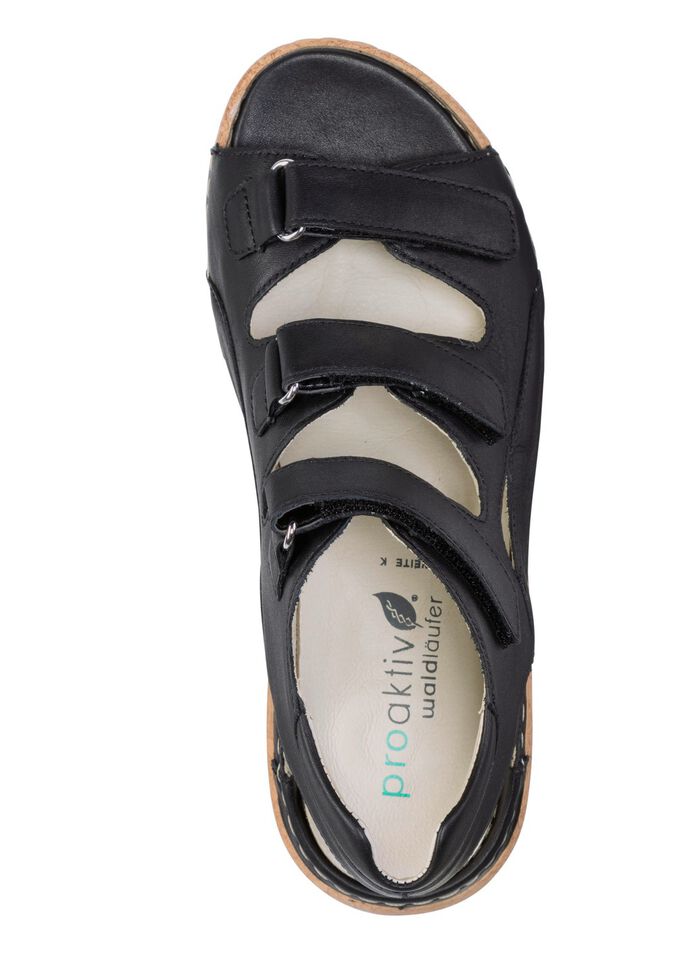 Waldl&auml;ufer Sandale aus Leder SCHWARZ