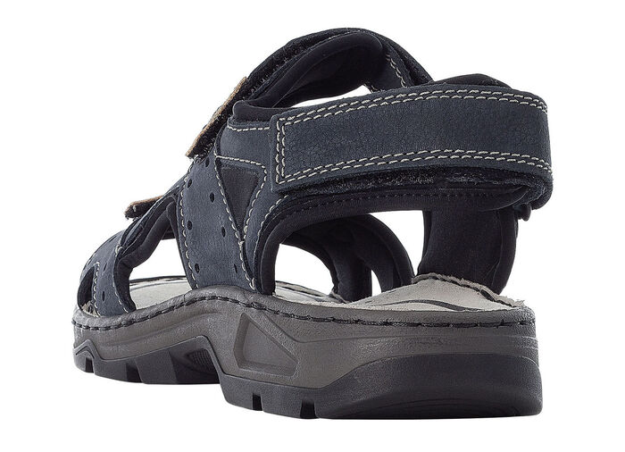 Rieker, klassische Herren-Trekkingsandalen, aus Leder DUNKELBLAU