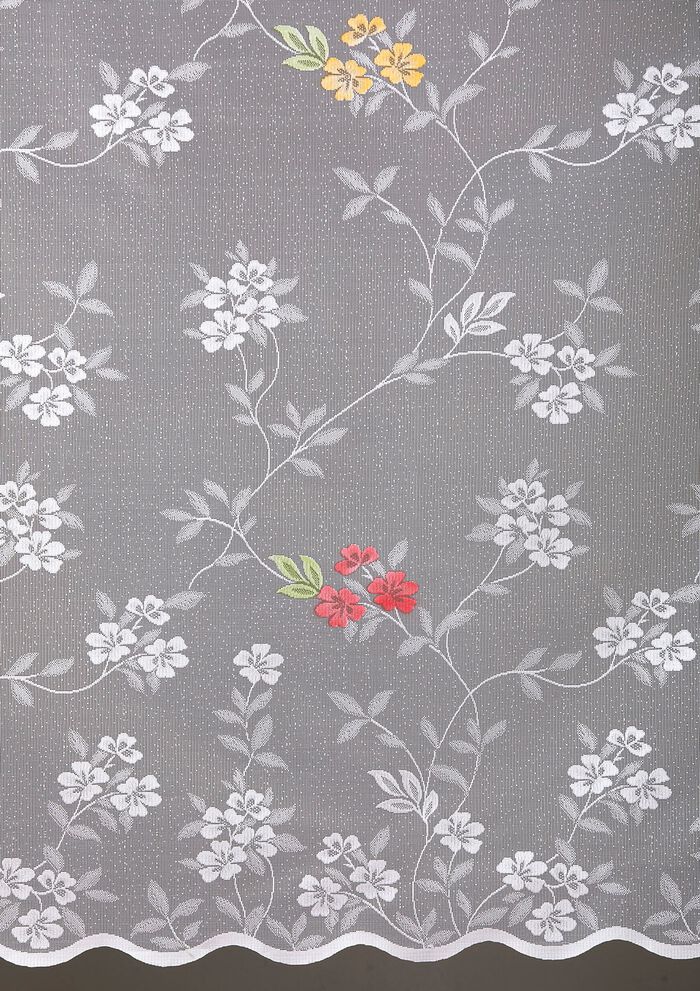 Blumenfenster-Store mit Universalschienenband MULTICOLOR