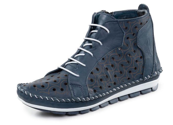 Gemini Bootie mit Knitter-Struktur MARINE