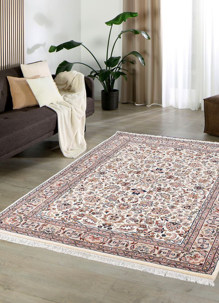 Handgekn&uuml;pfte Br&uuml;cken und Teppiche aus 100% Schurwolle BEIGE