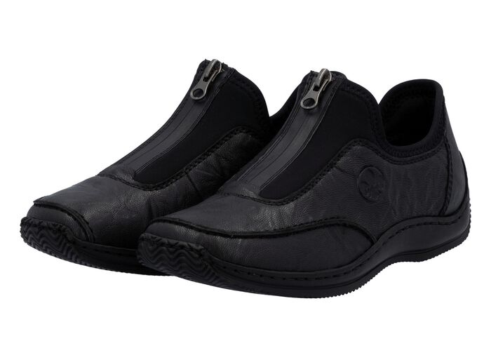 Rieker, klassische Damen-Slipper, mit Rei&szlig;verschluss SCHWARZ